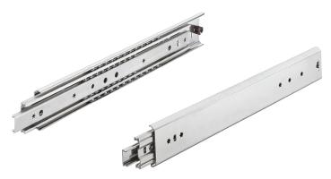 Schubladenführung bis 129kg, Vollauszug, Stahl, seitliche Montage